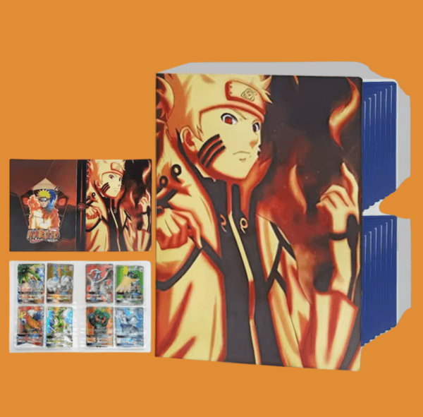 Classeur/ Portfolio de rangement A5 Naruto mode Kurama pour cartes de collection 4 emplacements par page/240 emplacements total.